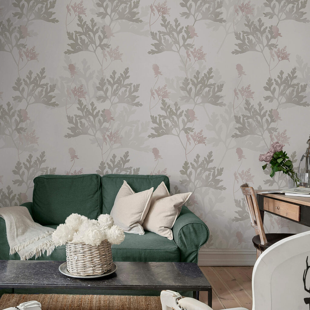 Motif de feuilles et de fleurs