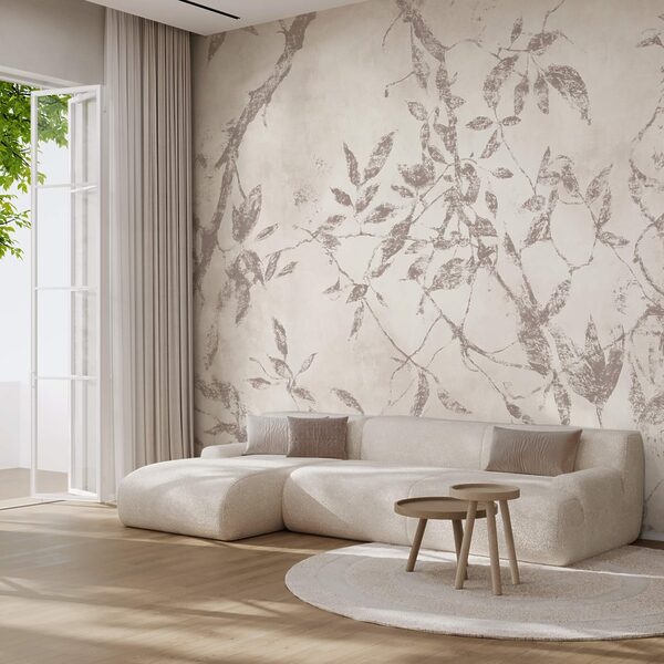 Motifs de feuillage sur fond doux