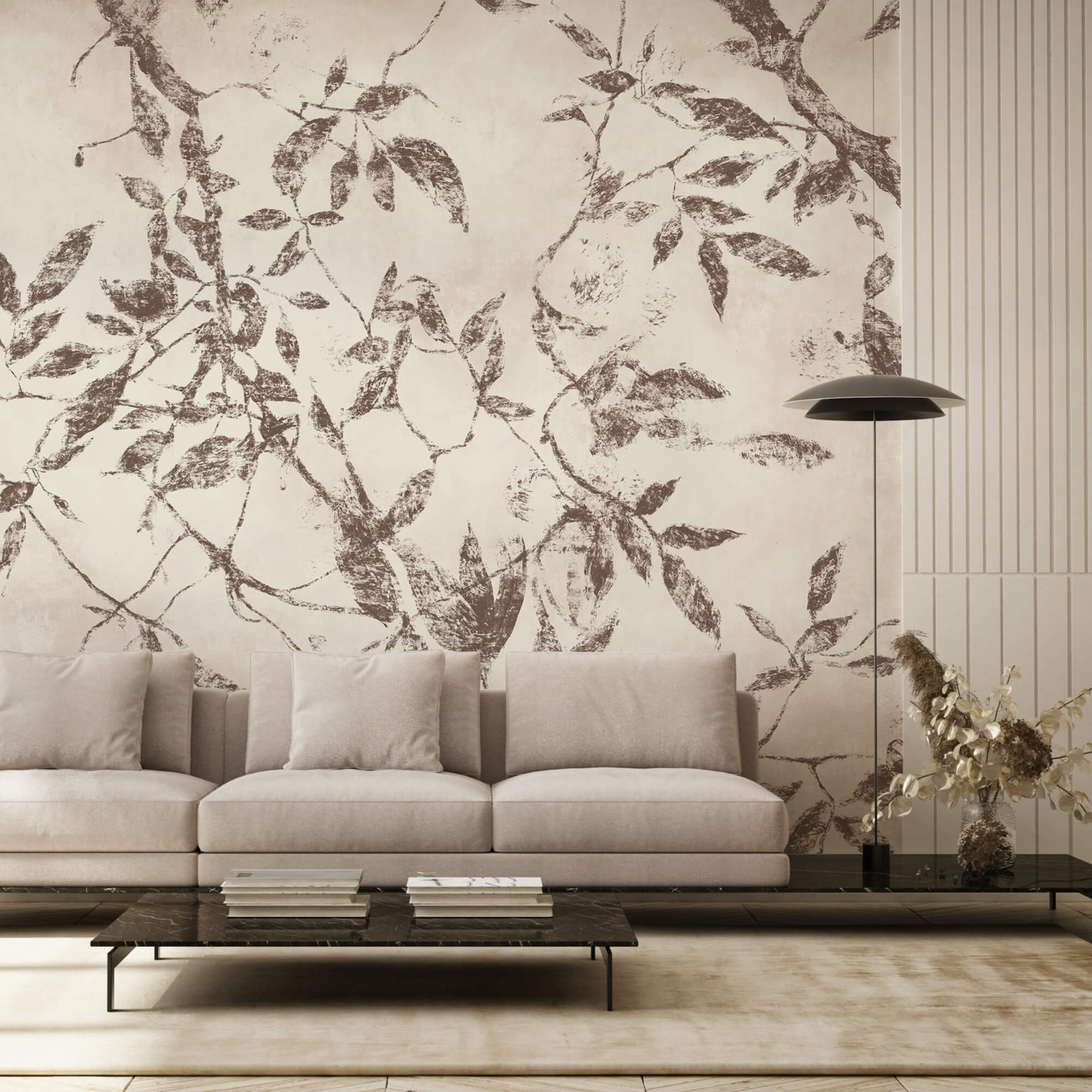 - Feuilles délicates sur un fond doux - Feuilles délicates sur un fond doux