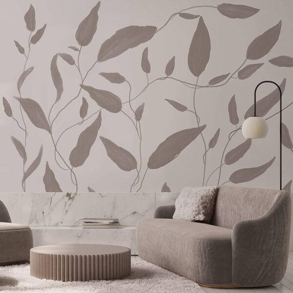 Dessin de feuilles sur fond blanc