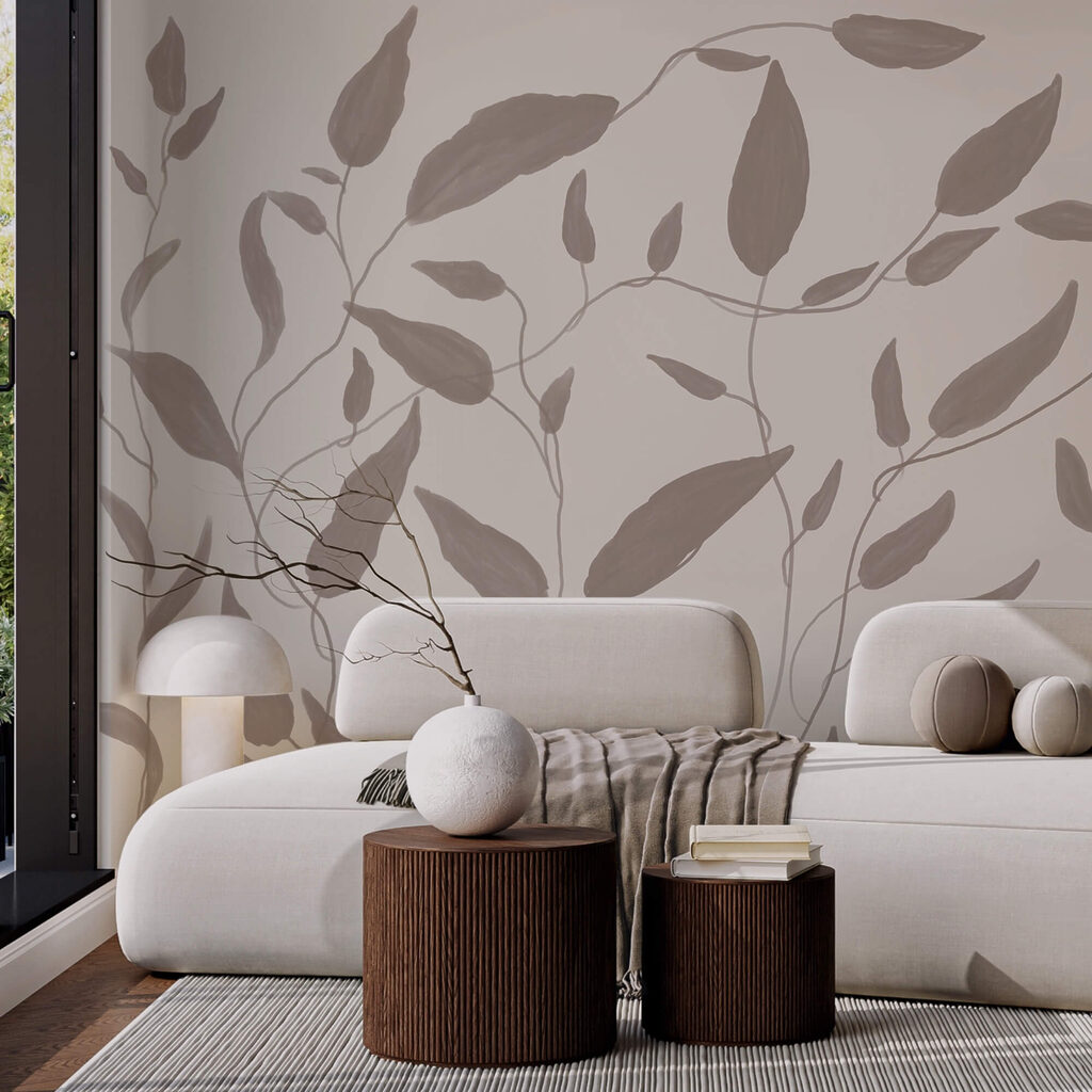 Dessin de feuilles sur fond blanc