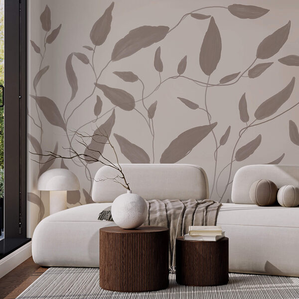 Dessin de feuilles sur fond blanc