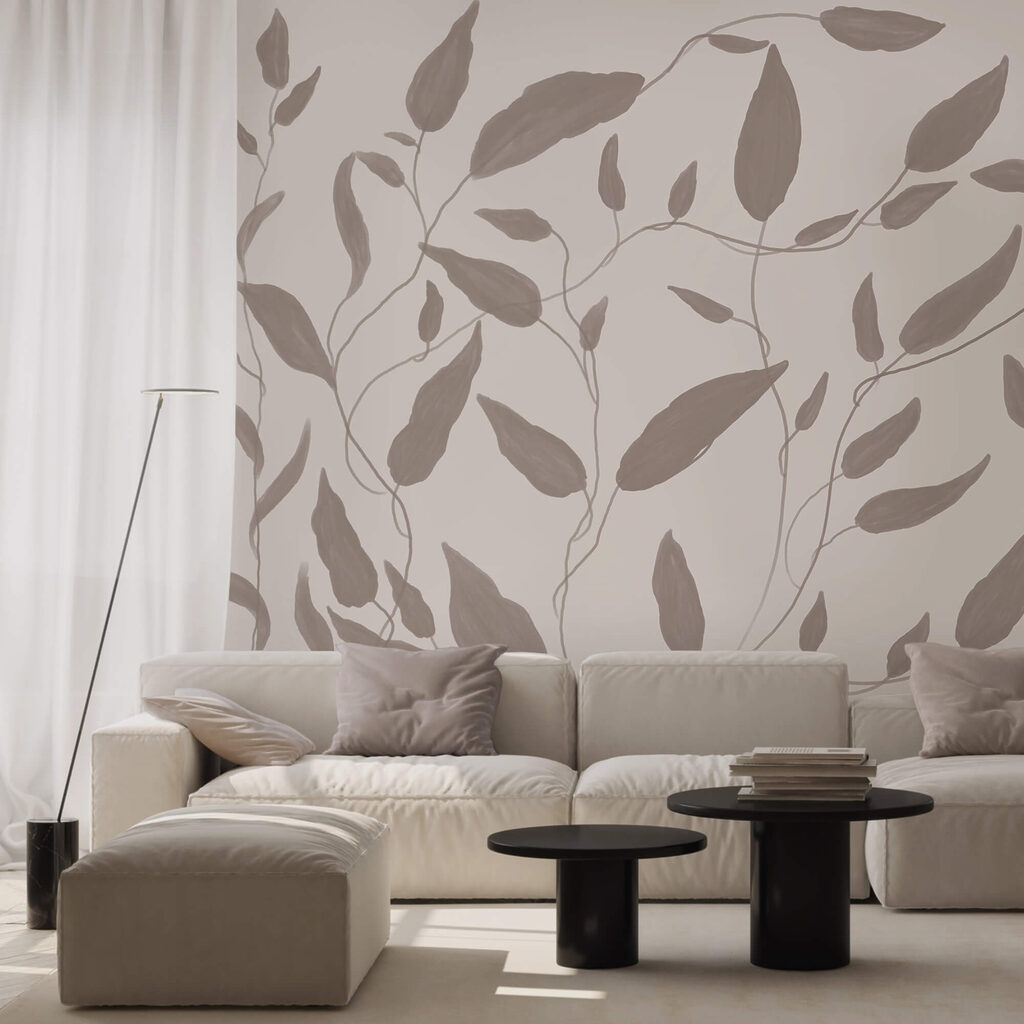 Dessin de feuilles sur fond blanc