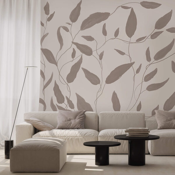 Dessin de feuilles sur fond blanc