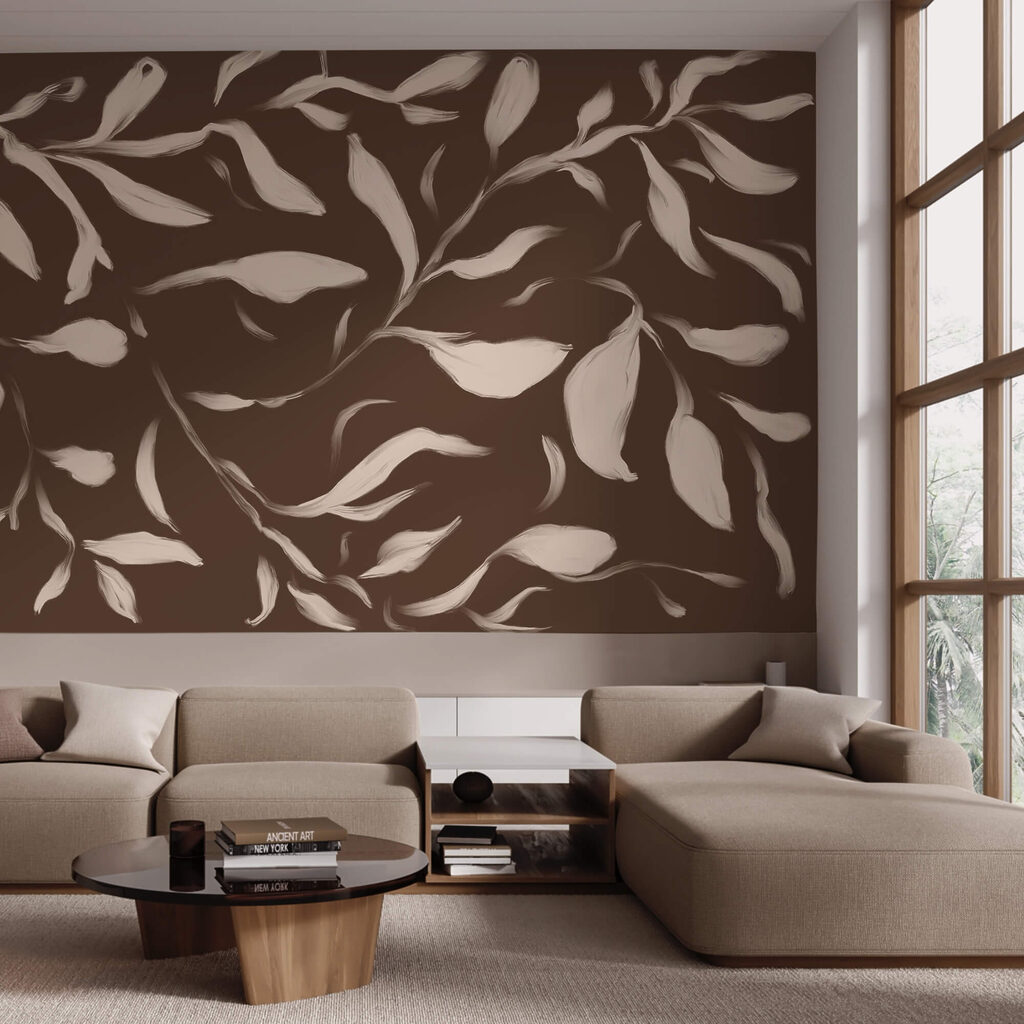 - Feuilles murmurantes sur fond brun