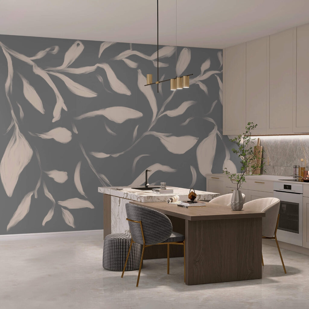 Feuilles délicates sur fond doux