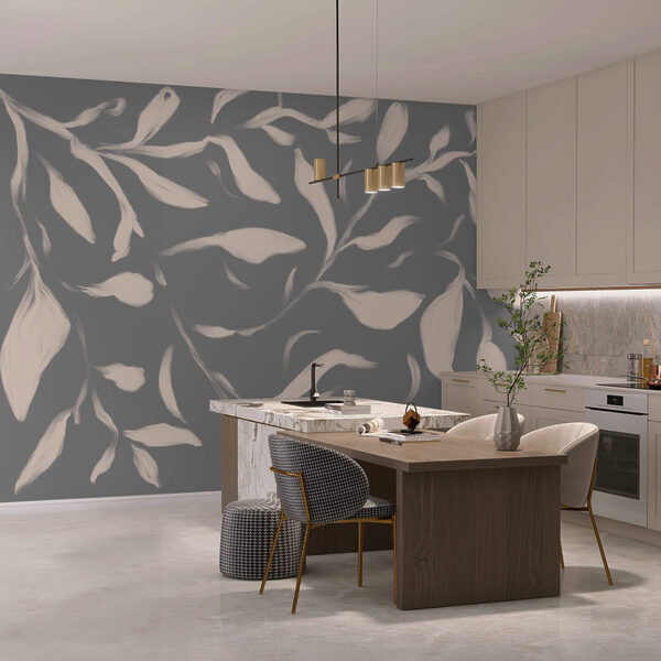 Feuilles délicates sur fond doux