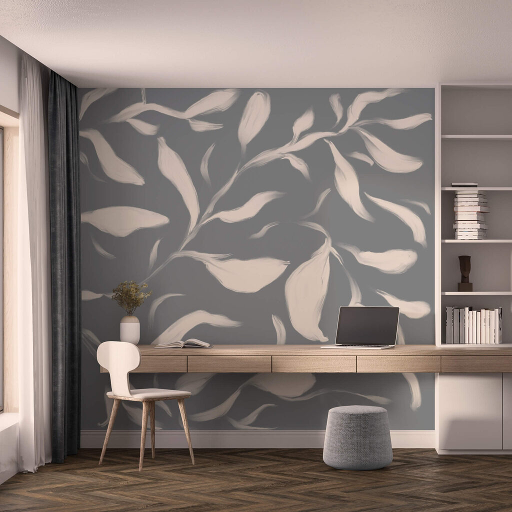 Feuilles délicates sur fond doux