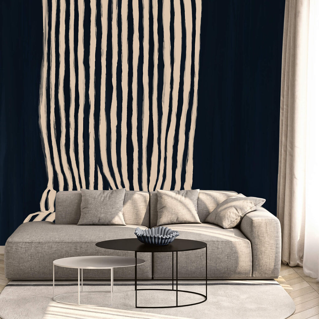 Rideau rayé noir et blanc Rideau rayé noir et blanc