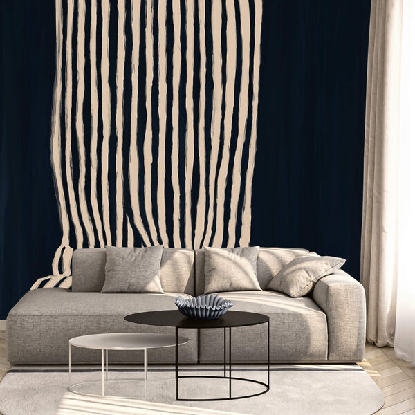 Rideau rayé noir et blanc Rideau rayé noir et blanc