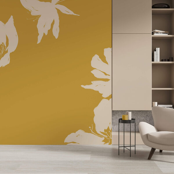 Motif floral sur fond chaud