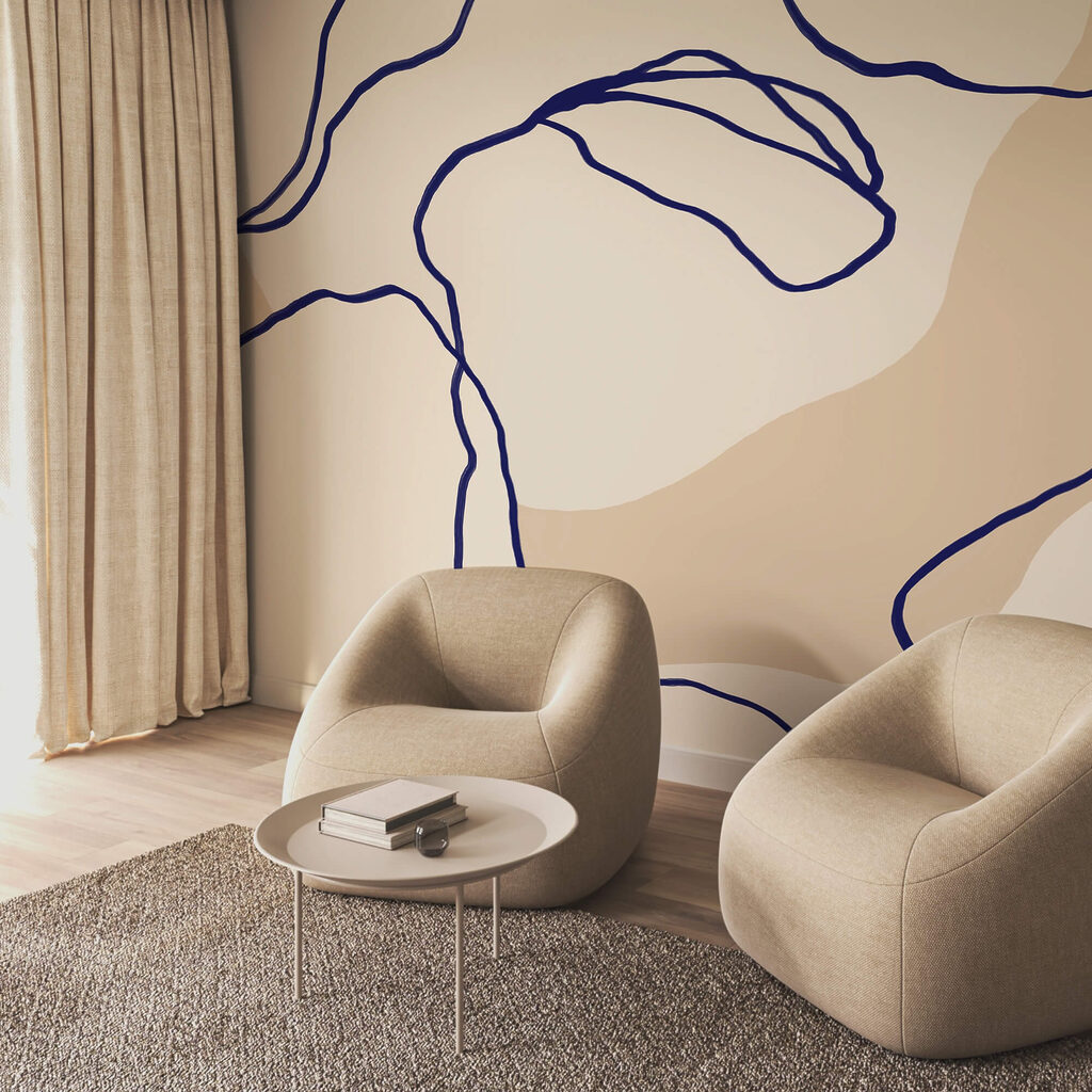 Lignes fluides sur fond doux