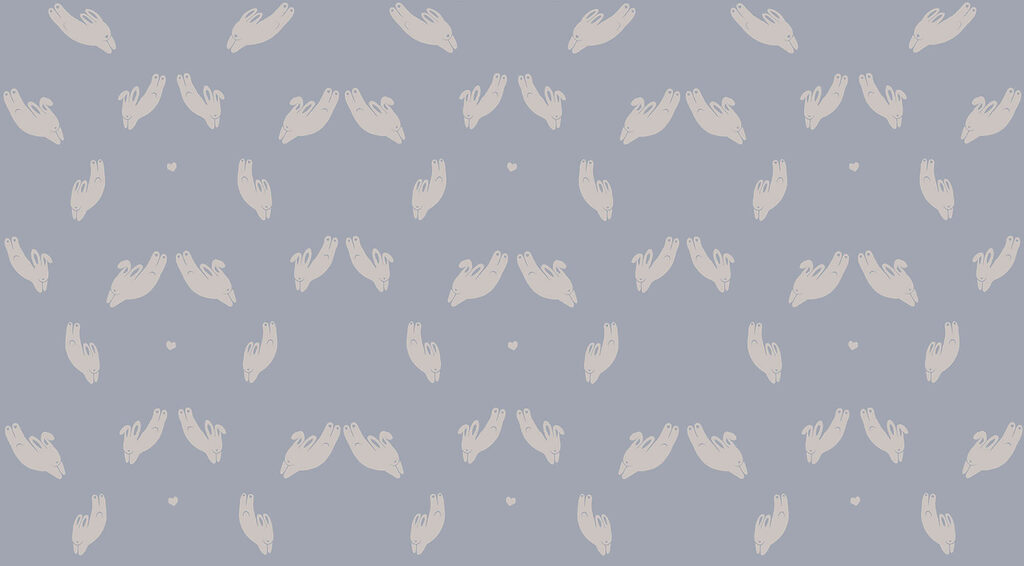 Pattern of hands on a blue background