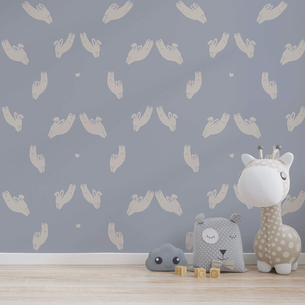 Motif de mains sur fond bleu