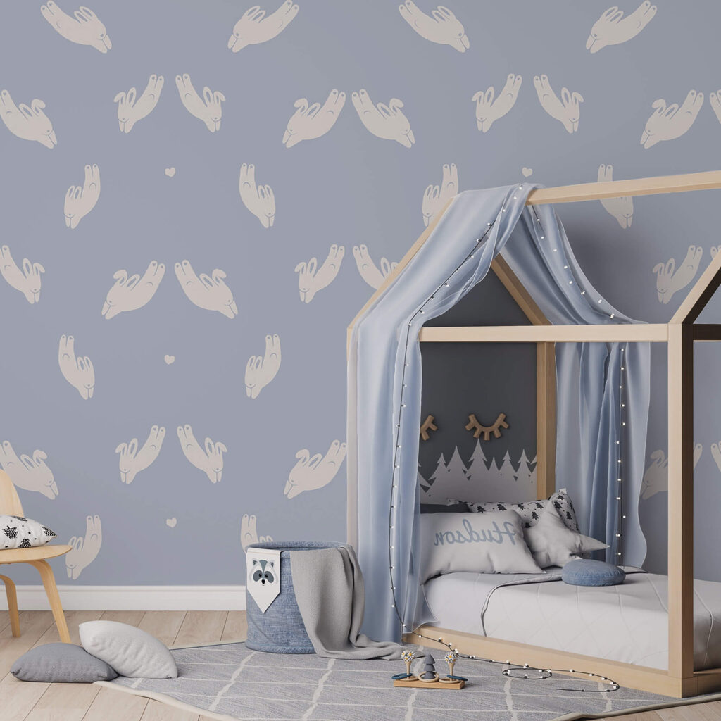 Motif de mains sur fond bleu