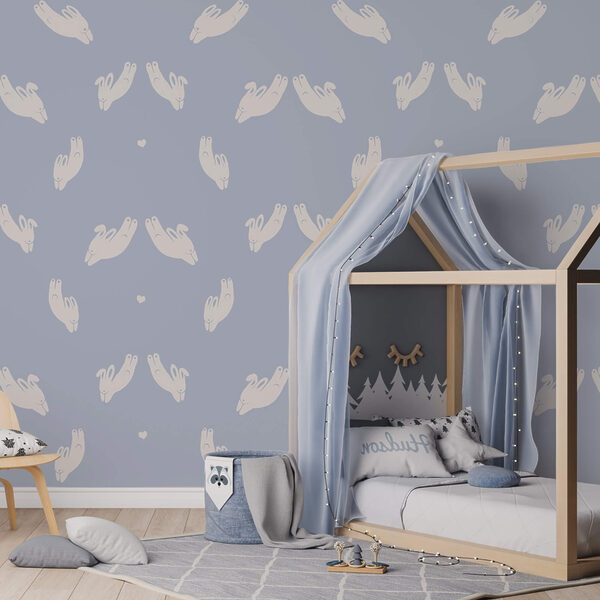 Motif de mains sur fond bleu