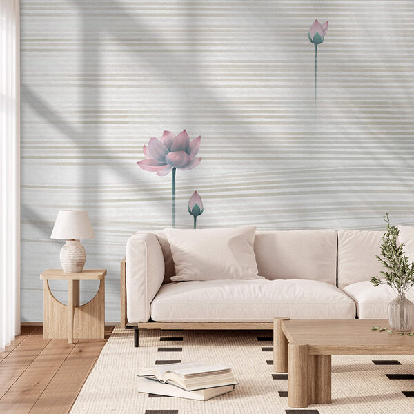 Des fleurs sereines sur des vagues douces