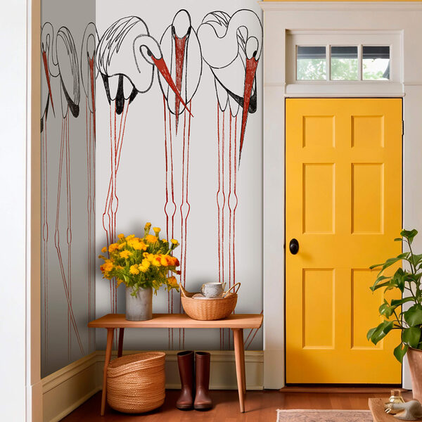 Groupe d'oiseaux aux longues pattes