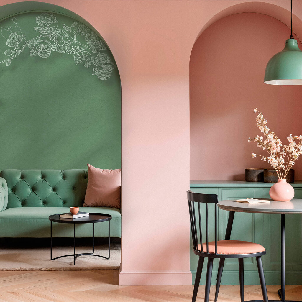 Orchidées délicates sur fond vert