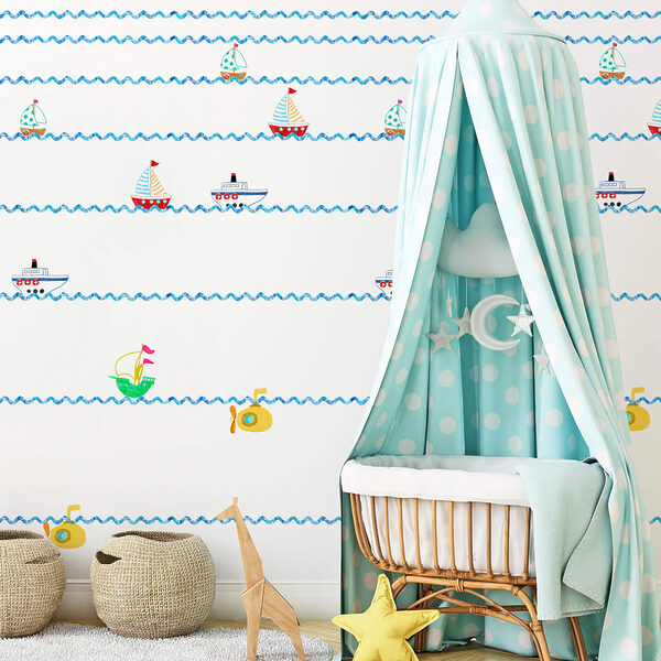 Papier peint Papier peint Modèle de bateaux et sous-marins (UGS : t00531)