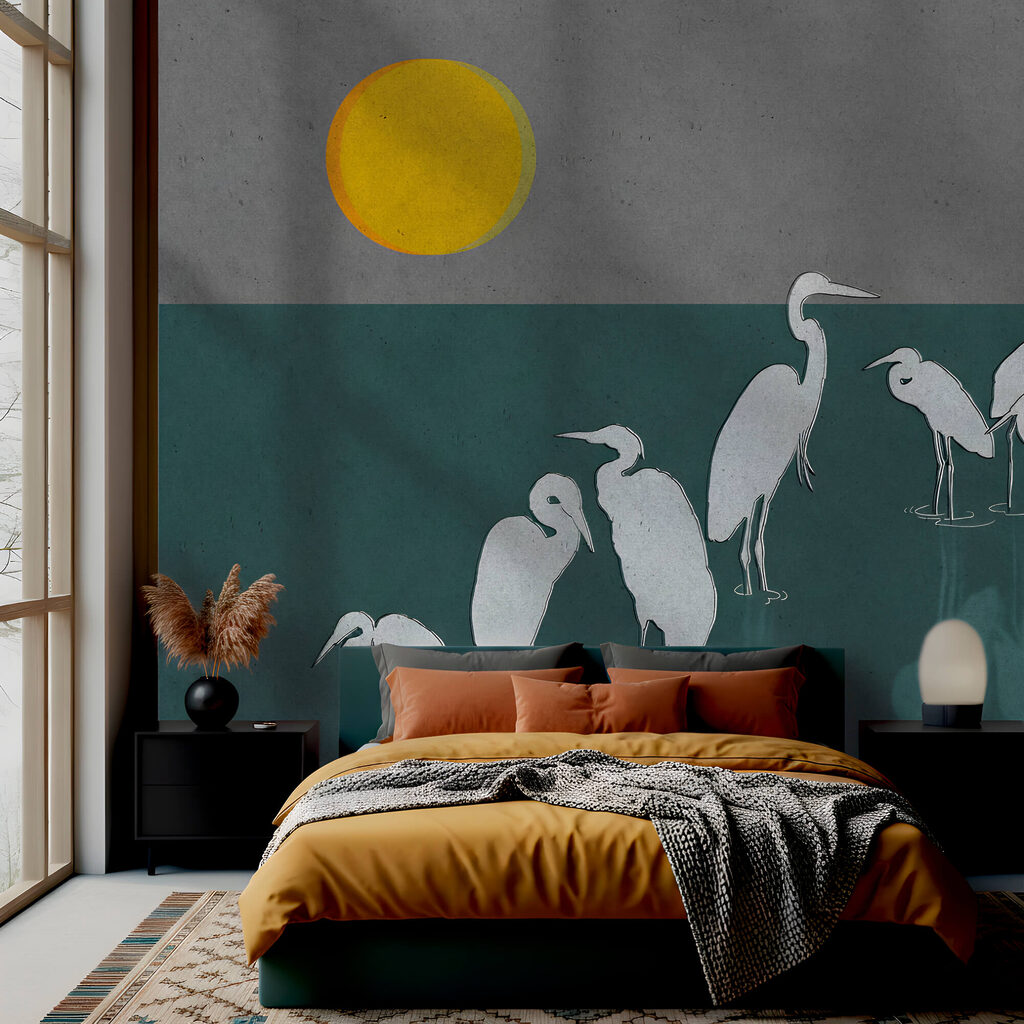 Groupe d'oiseaux debout dans l'eau