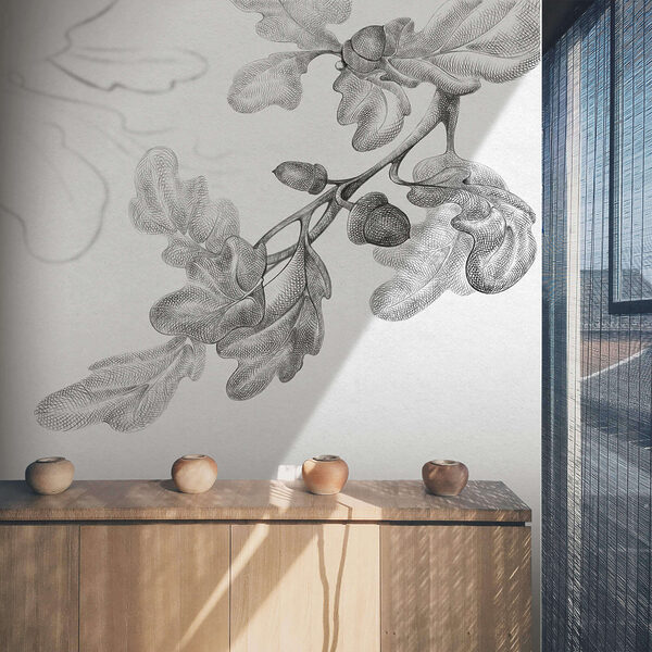 Dessin d'une branche avec des feuilles