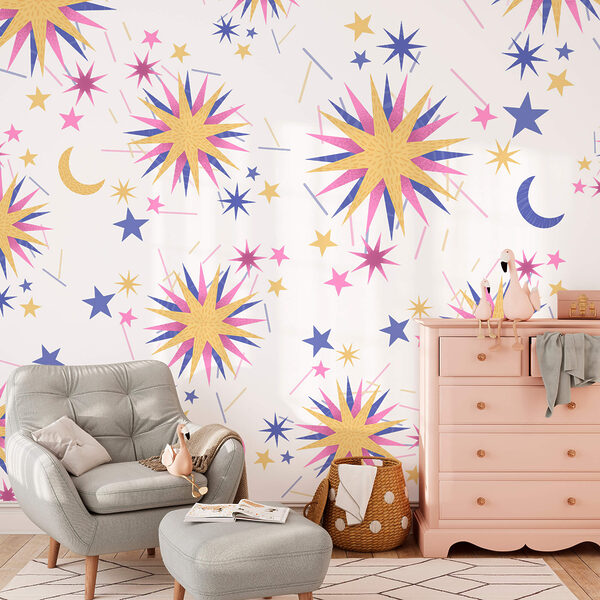 Motif d'étoiles et de lune