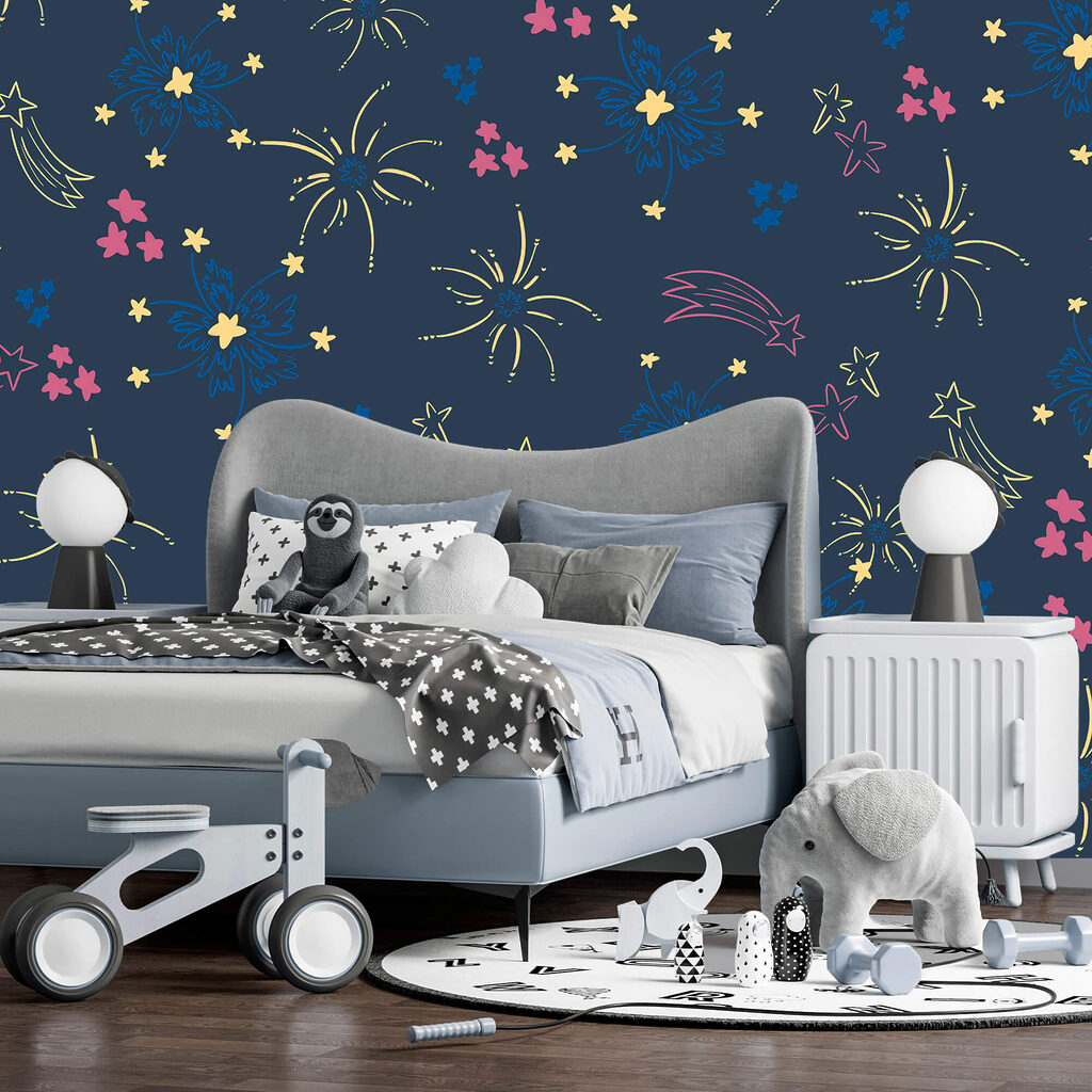 Motif de feux d'artifice et d'étoiles