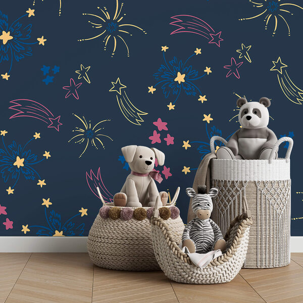 Motif de feux d'artifice et d'étoiles