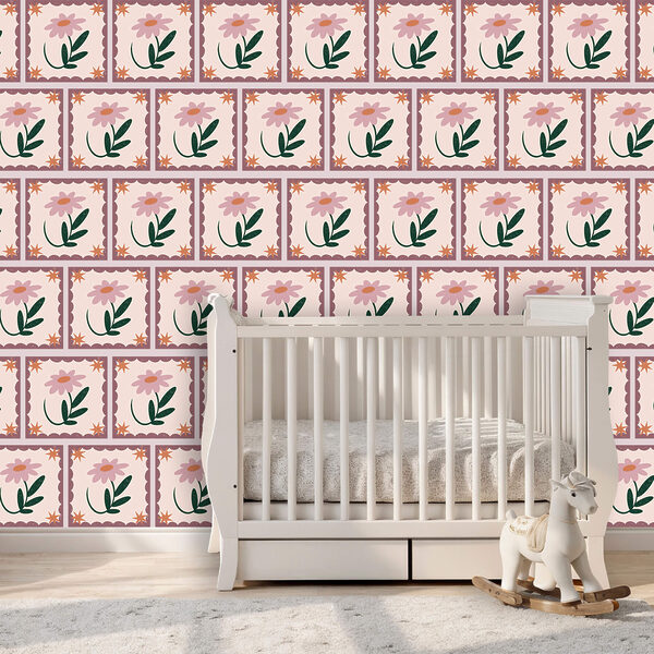 Papier peint Motif de fleurs et de feuilles (UGS : t00460) Papier peint Papier peint Motif de fleurs et de feuilles (UGS : t00460)