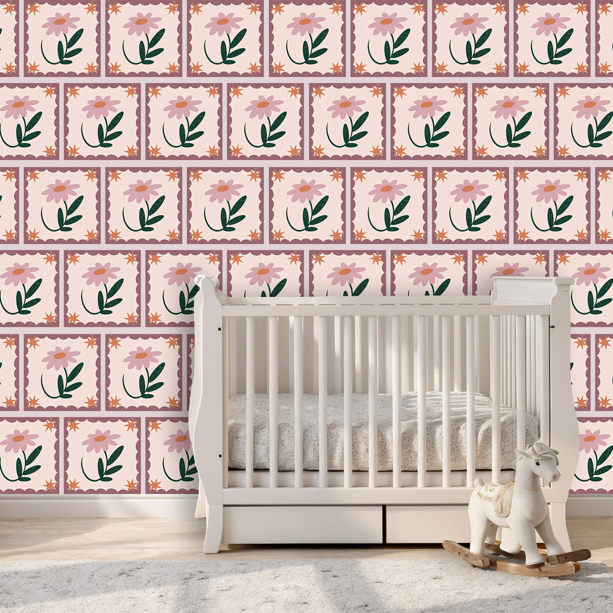 Motif de fleurs et de feuilles