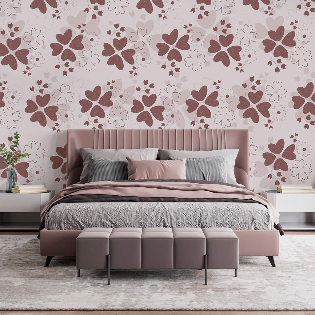 Motif de fleurs et de feuilles