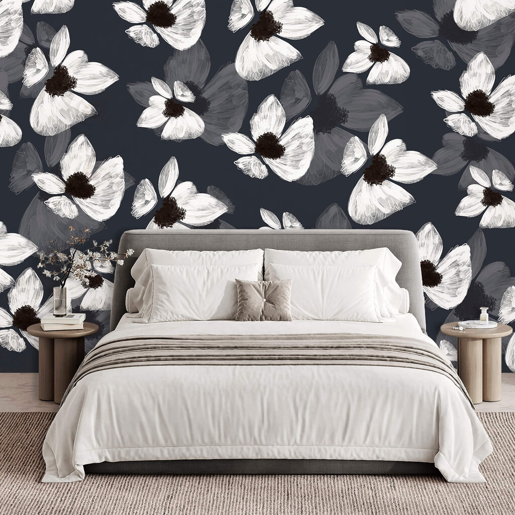 Motif de fleurs blanches