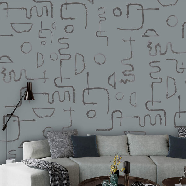 Papier peint Papier peint Motif de lignes et de formes (UGS : t00478)