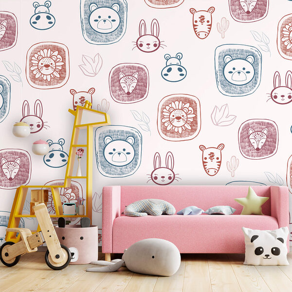 Motif d'animaux sur fond blanc