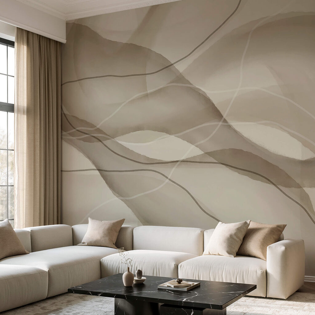 Vagues sereines dans des tons doux de terre