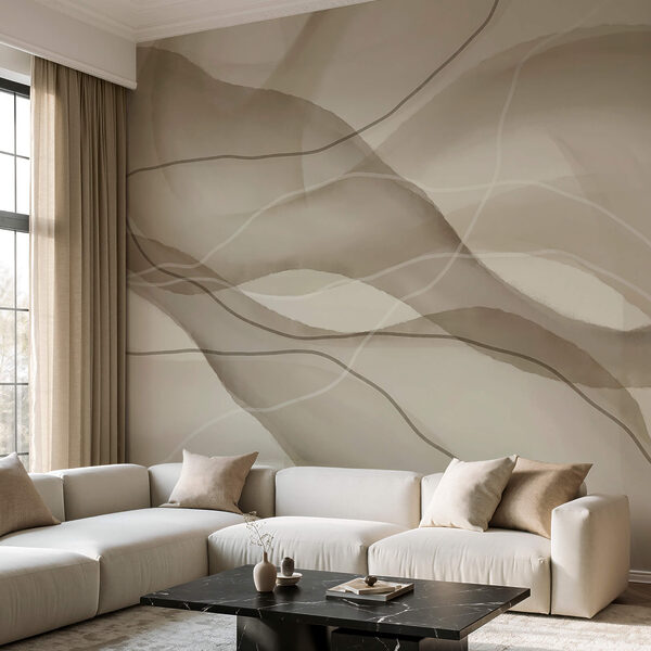 Vagues sereines dans des tons doux de terre