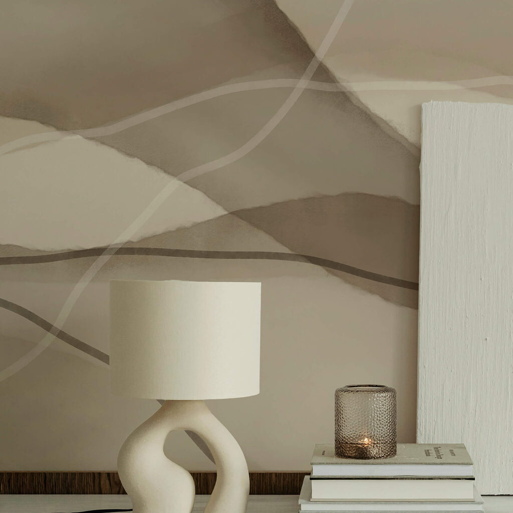 Vagues sereines dans des tons doux de terre