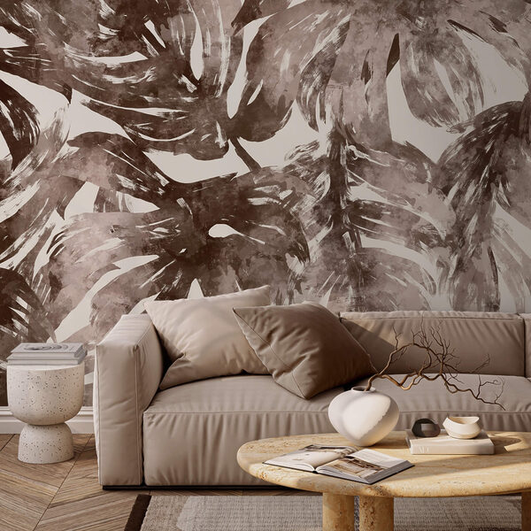 - Feuillage abstrait dans des tons ocres - Feuillage abstrait dans des tons ocres