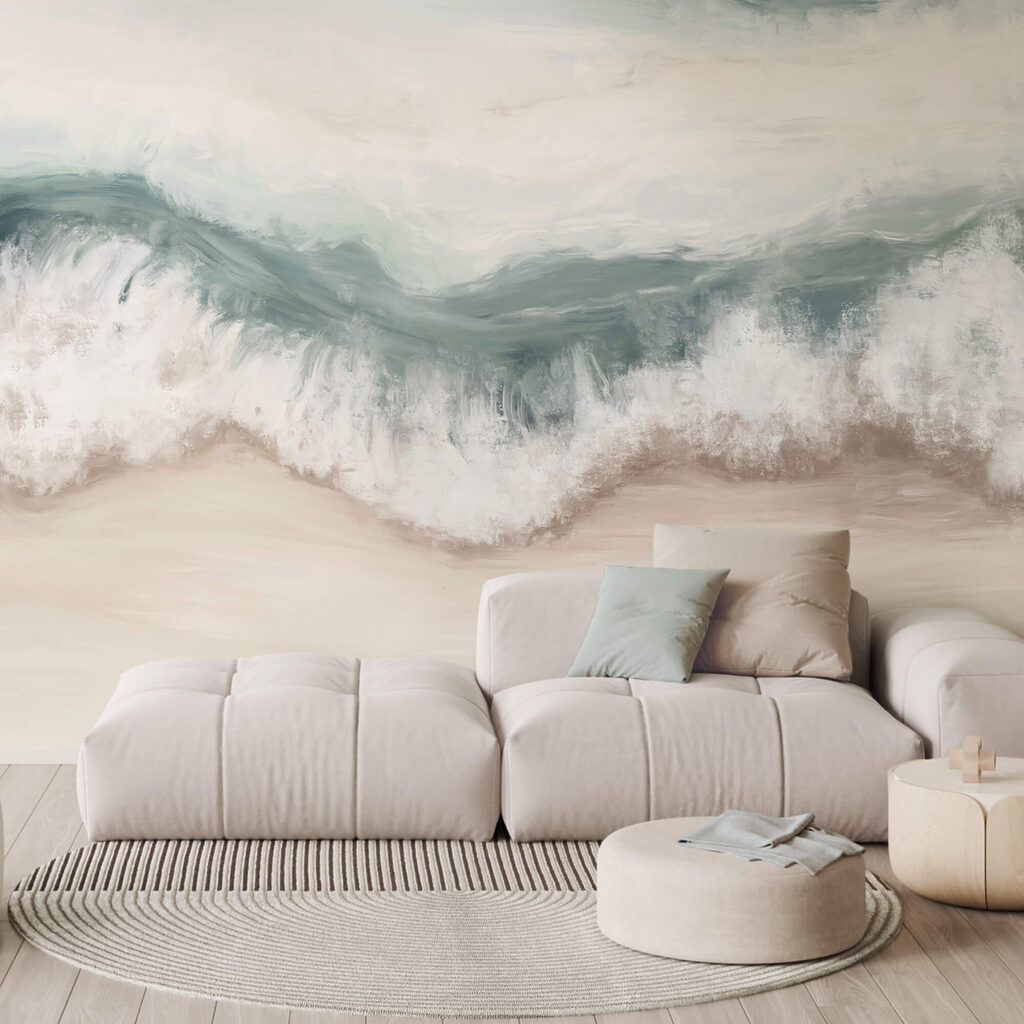 Vague déferlant sur une plage