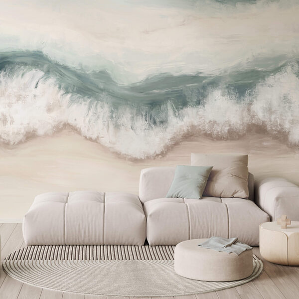 Vague déferlant sur une plage