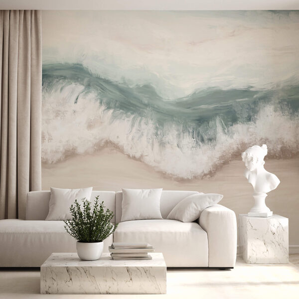 Vague déferlant sur une plage