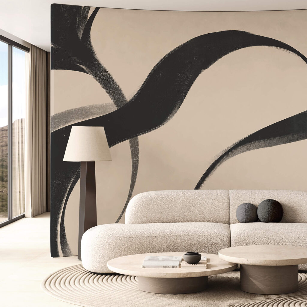 Image en noir et blanc représentant des vagues