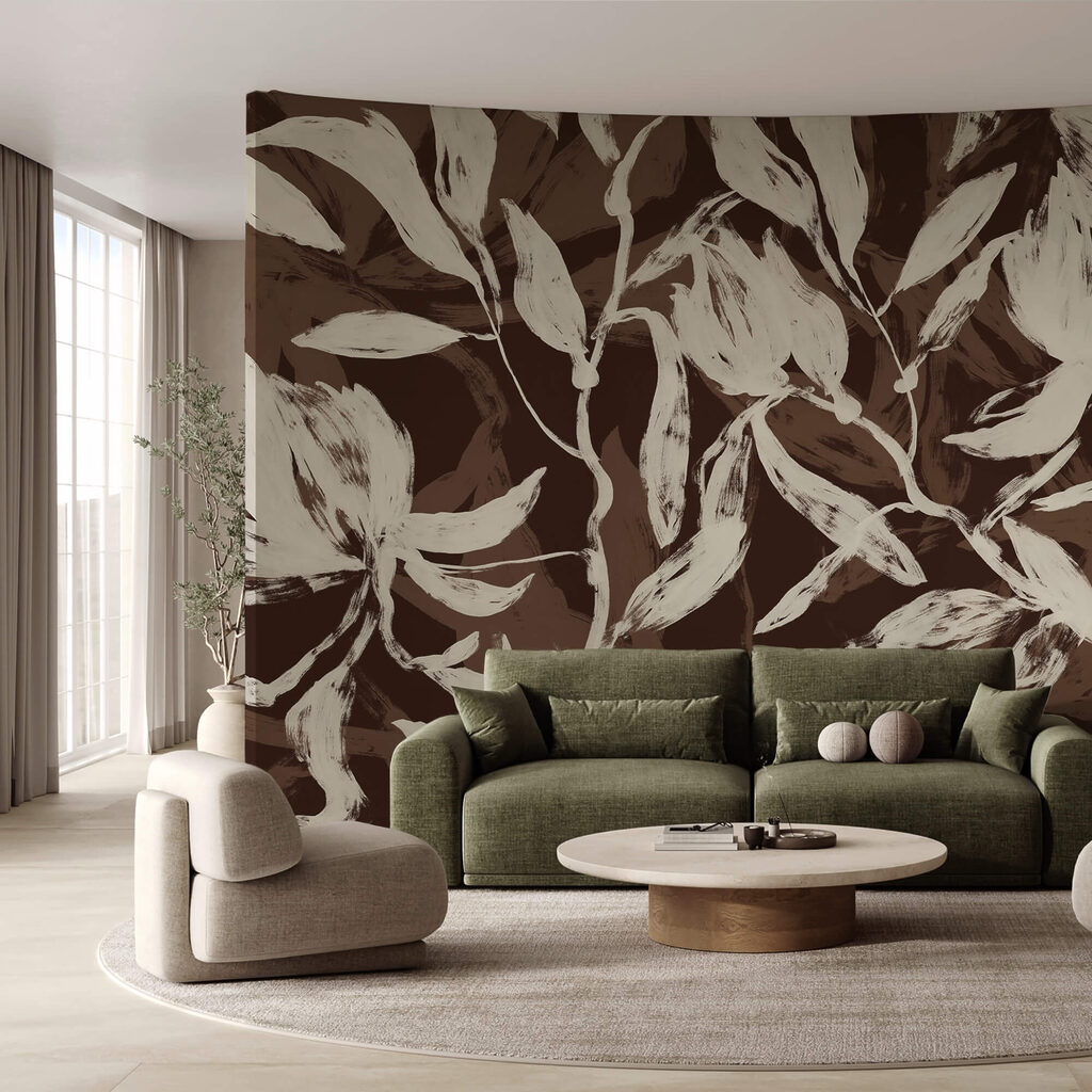 Feuilles flottantes dans des tons monochromes doux