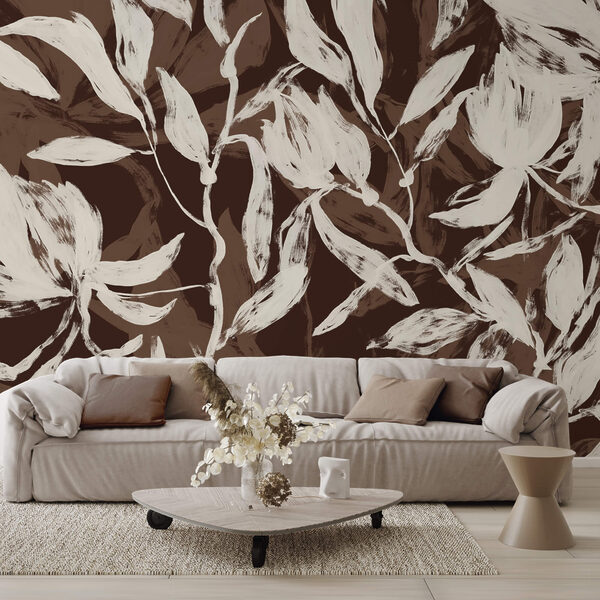 Feuilles flottantes dans des tons monochromes doux