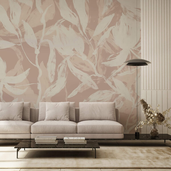 Feuilles délicates sur fond doux