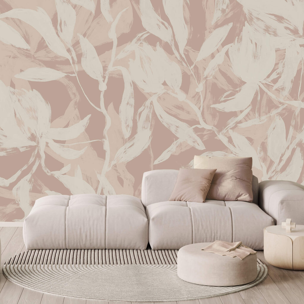 Feuilles délicates sur fond doux