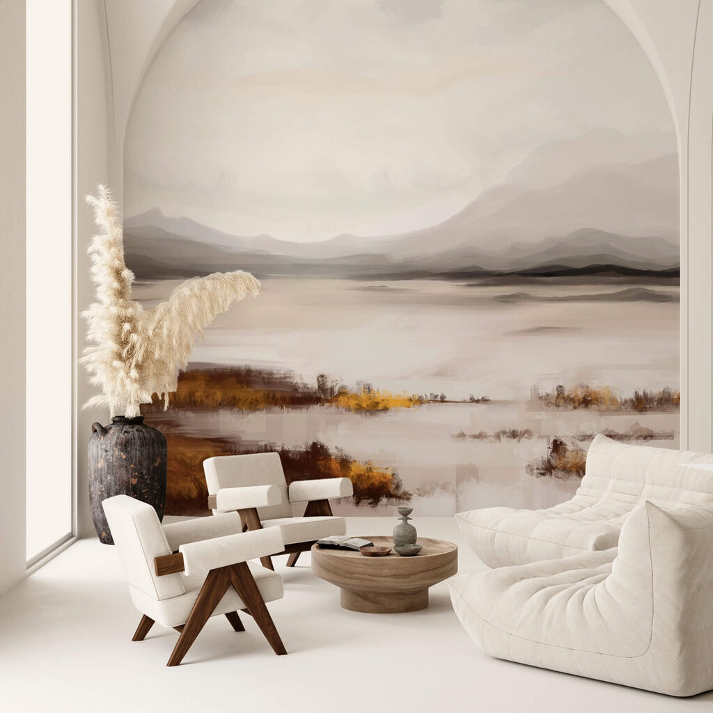 Paysage d'un lac avec des montagnes en arrière-plan