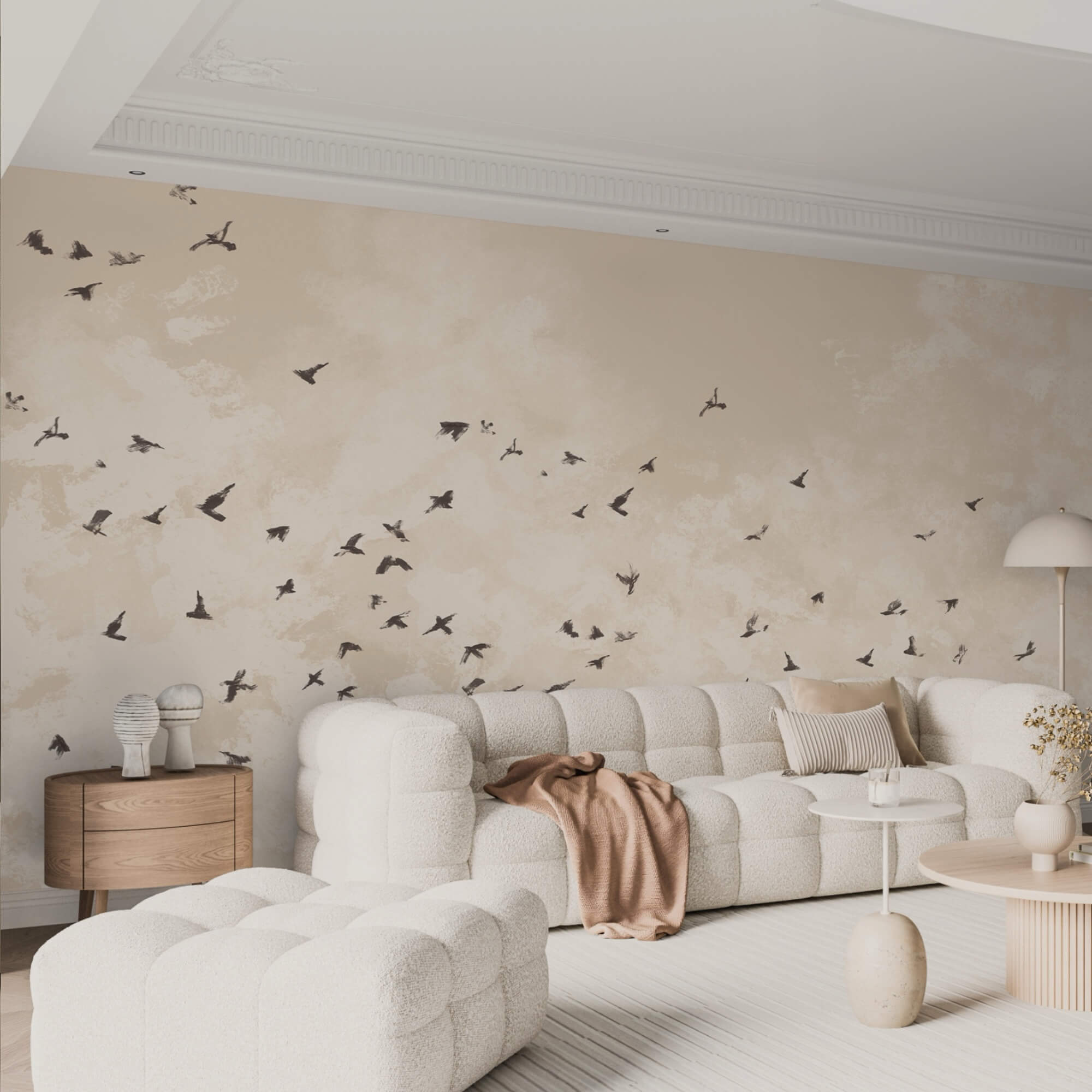 Volée d'oiseaux dans le ciel