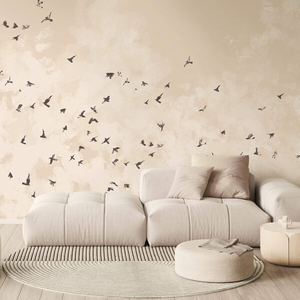 Volée d'oiseaux dans le ciel